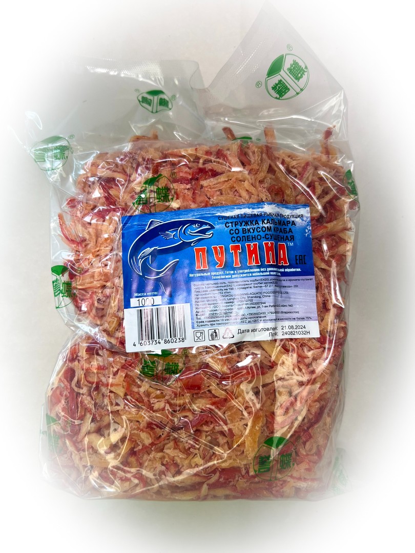 Кальмар стружка со вкусом краба "Розовая" (ПУТИНА) в Рубцовске